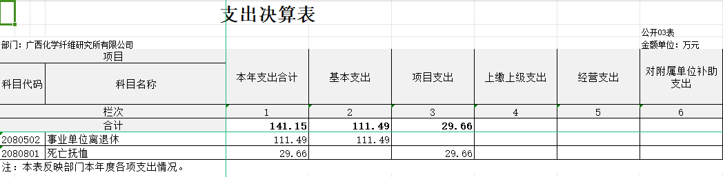 廣西化學(xué)纖維研究所有限公司2023年度部門(mén)決算 廣西化學(xué)纖維研究所有限公司2023年度部門(mén)決算